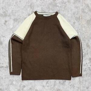 2000's Multi-Brown Striped Sleeve Knit Sweater
